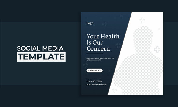 Medical social media post template design