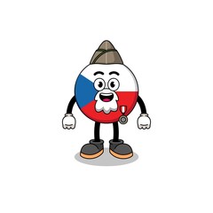 Character cartoon of czech republic as a veteran