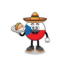 Character cartoon of czech republic as a mexican chef