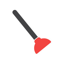 vector illustration of toilet pusher icon eps.