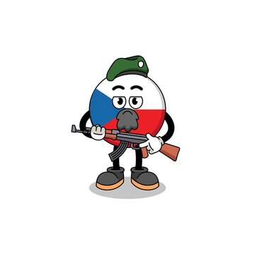 Character cartoon of czech republic as a special force