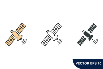 satellite icons  symbol vector elements for infographic web