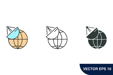 satellite icons  symbol vector elements for infographic web
