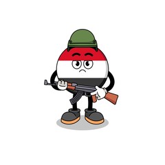 Cartoon of yemen flag soldier