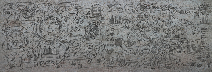 Obraz premium Sketch plan Business icon various - think creativity modern Idea and Concept illustration