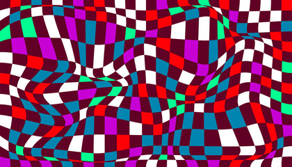 Checkered background with distorted squares
