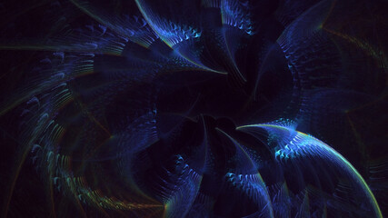 3D rendering abstract multicolor fractal light background