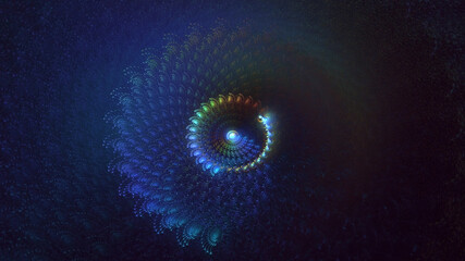 3D rendering abstract multicolor fractal light background