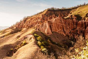 Red Ravine, badland natural reservation in Transylvania, Romania. Rapa rosie.