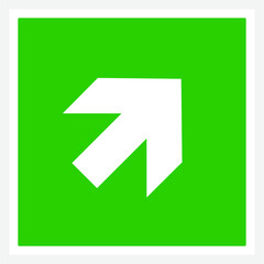 Vector Square green emergency exit stair sign. Exit Vector Illustration