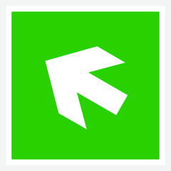 Vector Square green emergency exit stair sign. Exit Vector Illustration