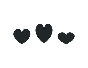 Set of black heart icons