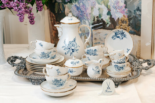 vintage dining set tableware Porcelain Meissen Keramik