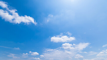  Panoramic view of clear blue sky and clouds, clouds with background.