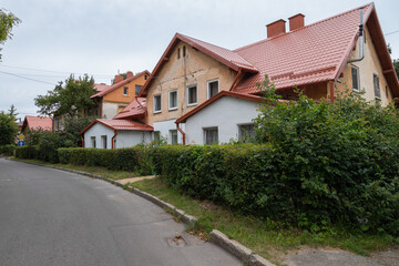 Fototapeta na wymiar Zelenogradsk old town street view. Russia