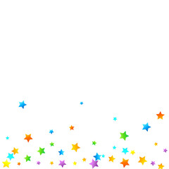 Rainbow Festive Confetti. Carnival Star Falling.
