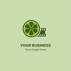 Film roll lime modern logo template