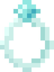 Fototapeta premium Pixel 8 bit Diamond Engagement or Wedding ring