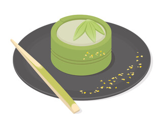 Vector illustration of traditional Japanese sweets - Wagashi, Nerikiri - in the shape of bamboo.