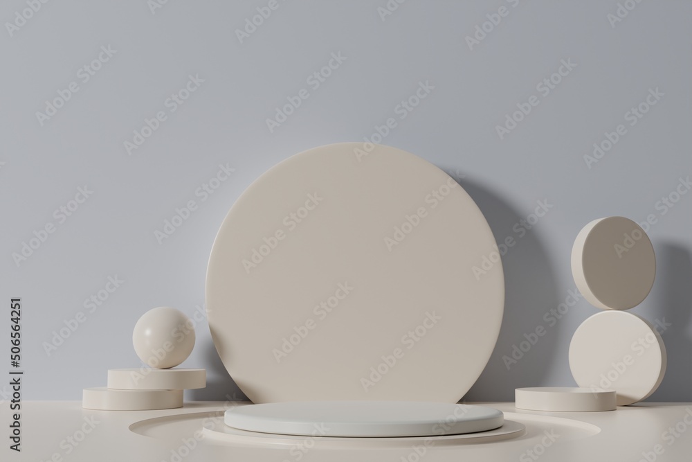 Poster display podium scene 3d rendering product background