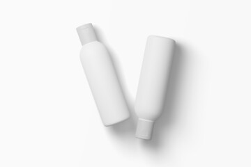 Blank white cosmetic skincare makeup containers. 3D Render