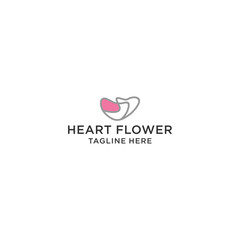 Heart flower logo icon design vector 