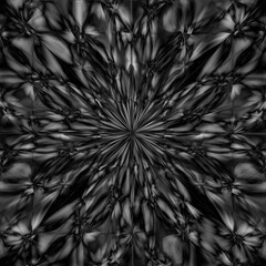 abstract fractal futuristic black and white pattern. digital art design element abstract flower pattern kaleidoscope