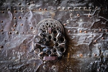 Decorative historic, door knob in old city of Damascus