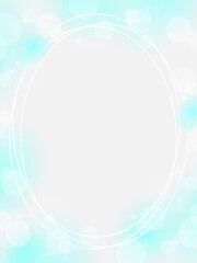 円形フレームとパーティクルの背景　縦位置　ライトブルー