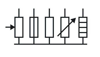 Radio component. Radio electronic circuit. Symbolic designation. Isolated on white background. Vector