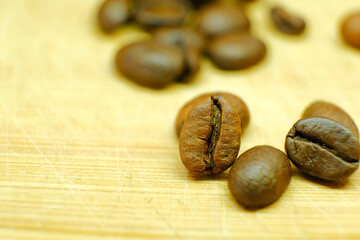 coffee beans close-up. roasted coffee beans.macro