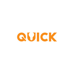 Quick text, negative space. Logo design.