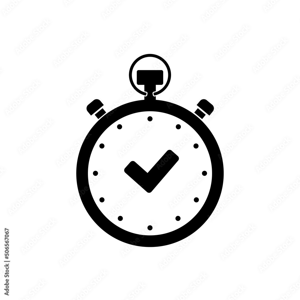 Poster stopwatch stop watch timer flat vector icon for apps and websites