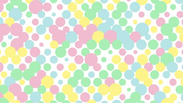 Float pastel bubbles blinking alternately on a 4K white background.