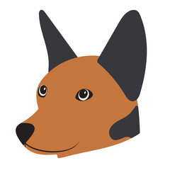 dog portrait flat design, , isolated
