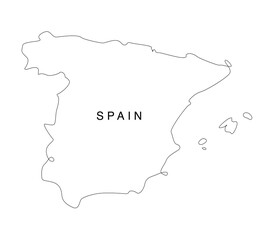 Line art Spain map. continuous line europe map. vector illustration. single outline.