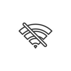 No wifi connection line icon