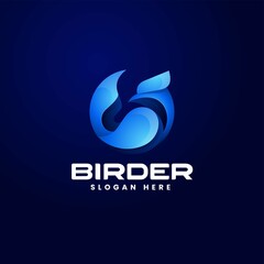 Fototapeta premium Vector Logo Illustration Bird Gradient Colorful Style.