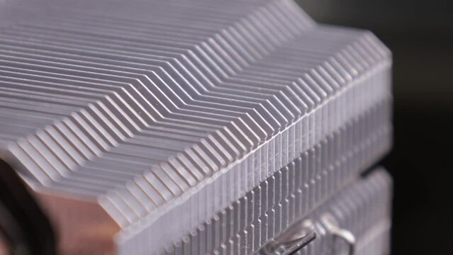 Part of the cpu cooler, a metal plates of radiator to cooling the processor