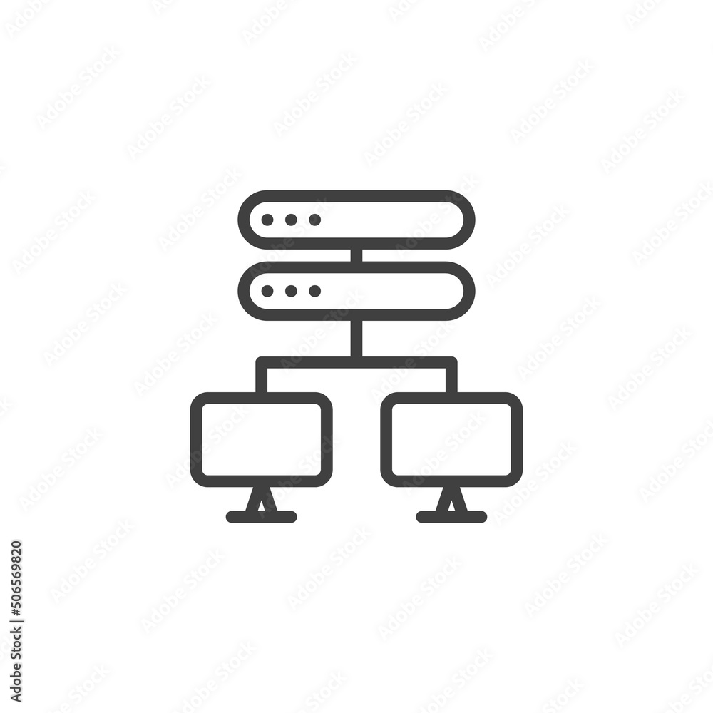 Poster database server line icon