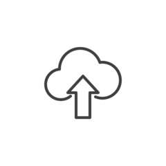 Upload cloud line icon