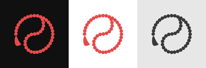 Holy rosary or buddhist mala, prayer beads logo vector icon