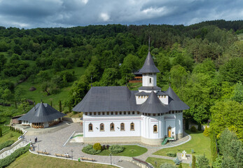 Fototapeta na wymiar Pangarati Monastery - Romania seen from above