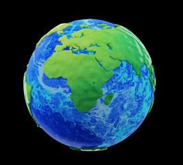 Travel icon planet earth 3d render