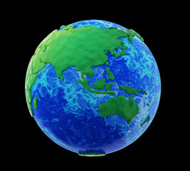 Travel icon planet earth 3d render