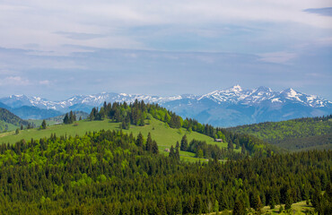 Landscape with Rodna mountains seen from Tihuta pass