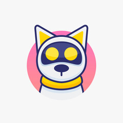 Concept of facial animal avatar chatbot dog