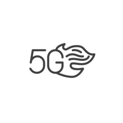 5G speed line icon