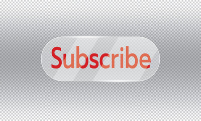 Subscribe icon, Information and announcements for website or mobile icon, Glassmorphism clear glass
