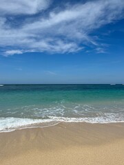 beautiful ocean beach and blue sky in the tropical